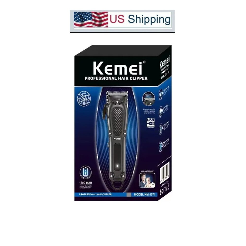 Men Kemei KM-1071 Electric Hair Clipper UBS Rechargeable Cordless Beard Trimmer